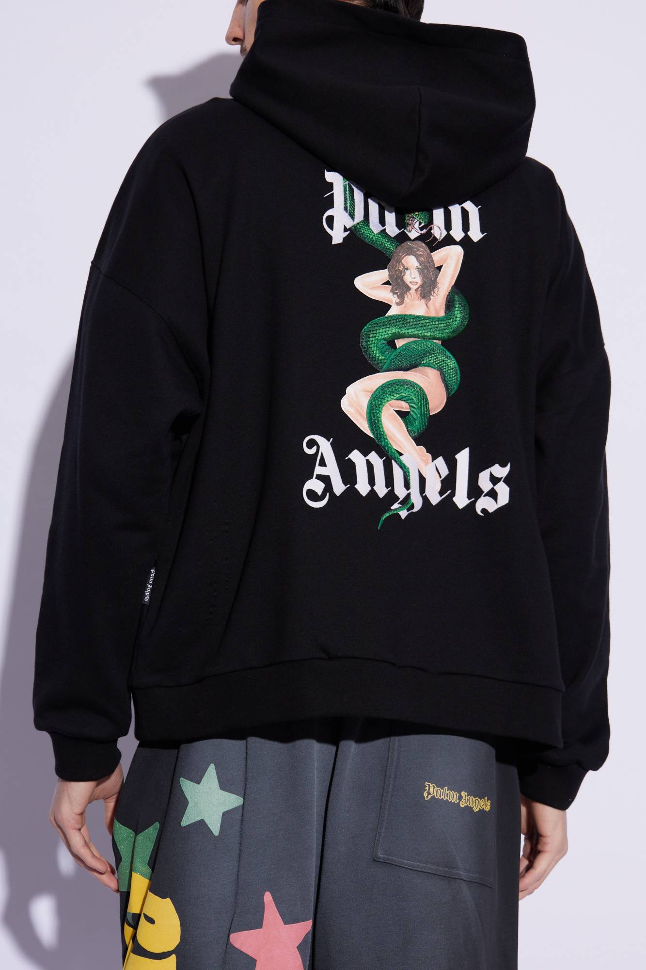 パーカー・フーディ Palm Angels  Palm Angels Hoodie NEW Palm Angels Front Over Logo Black Men's Oversized Hoodie